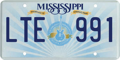 MS license plate LTE991