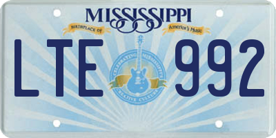 MS license plate LTE992