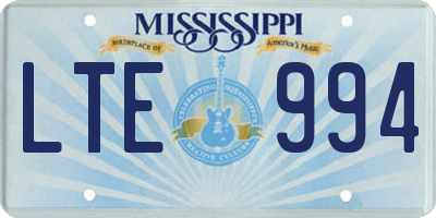 MS license plate LTE994