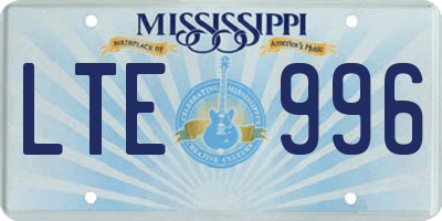 MS license plate LTE996