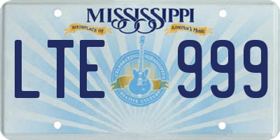 MS license plate LTE999