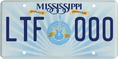 MS license plate LTF000