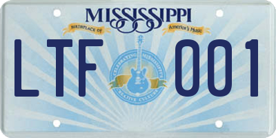 MS license plate LTF001