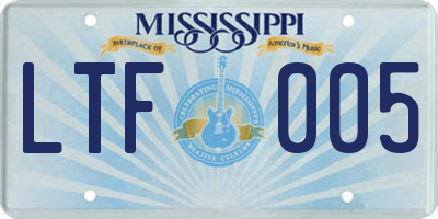 MS license plate LTF005