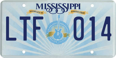 MS license plate LTF014