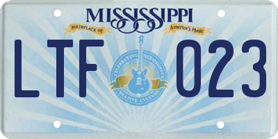 MS license plate LTF023
