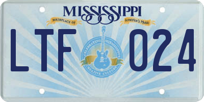 MS license plate LTF024