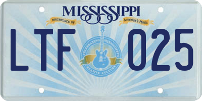 MS license plate LTF025