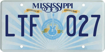 MS license plate LTF027