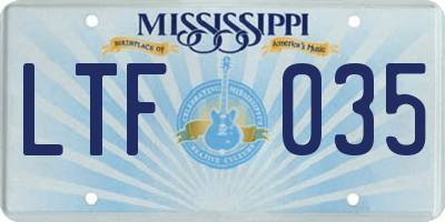 MS license plate LTF035