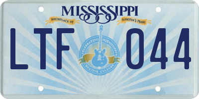 MS license plate LTF044