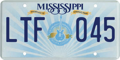 MS license plate LTF045