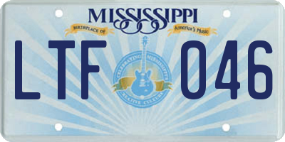 MS license plate LTF046