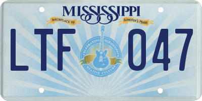 MS license plate LTF047