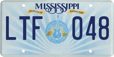 MS license plate LTF048