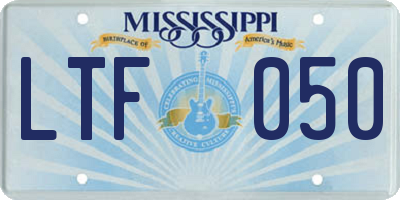 MS license plate LTF050