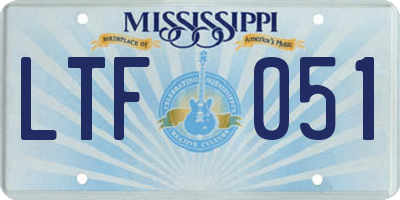 MS license plate LTF051