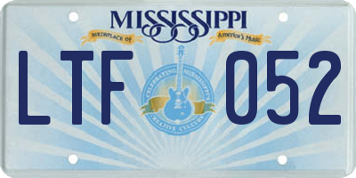 MS license plate LTF052
