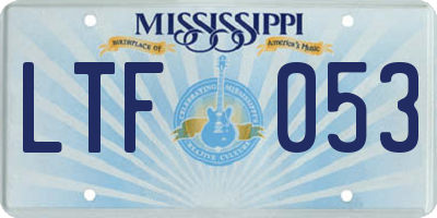 MS license plate LTF053
