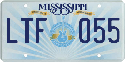 MS license plate LTF055