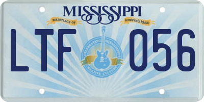 MS license plate LTF056