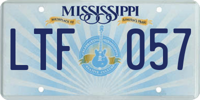MS license plate LTF057