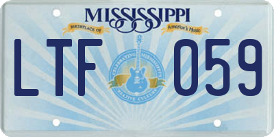 MS license plate LTF059