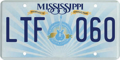 MS license plate LTF060