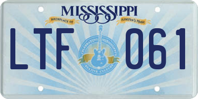 MS license plate LTF061