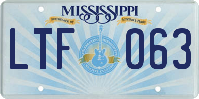 MS license plate LTF063
