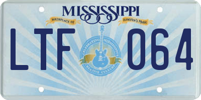 MS license plate LTF064