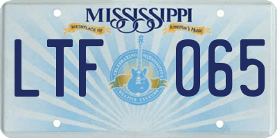 MS license plate LTF065