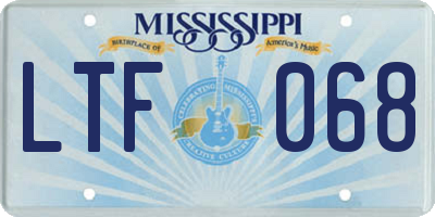 MS license plate LTF068