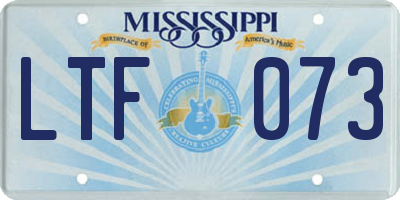 MS license plate LTF073