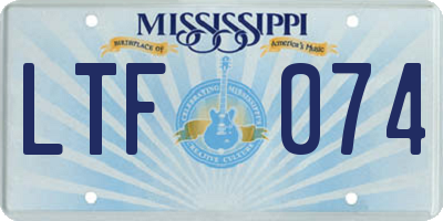 MS license plate LTF074