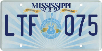 MS license plate LTF075