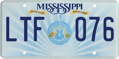 MS license plate LTF076