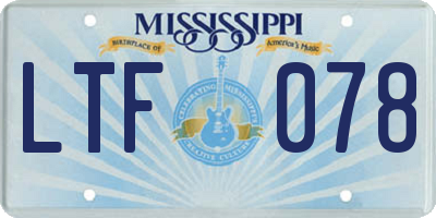 MS license plate LTF078