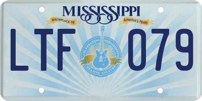 MS license plate LTF079