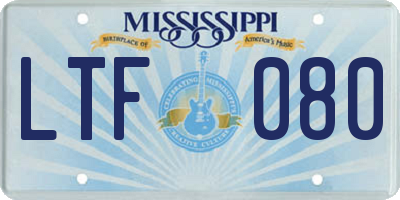 MS license plate LTF080