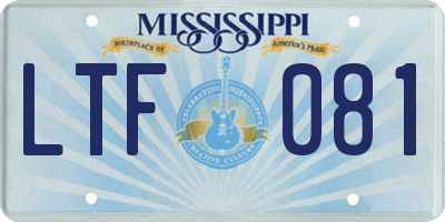 MS license plate LTF081