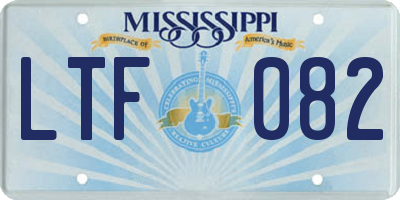 MS license plate LTF082