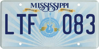 MS license plate LTF083