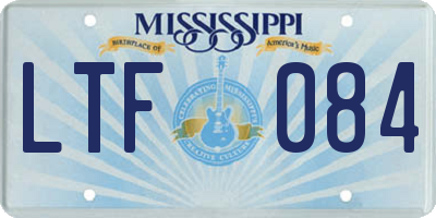 MS license plate LTF084