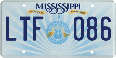MS license plate LTF086