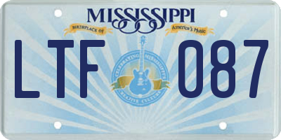 MS license plate LTF087