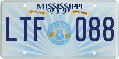 MS license plate LTF088