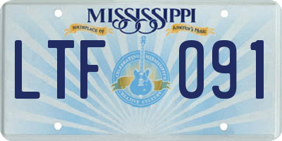 MS license plate LTF091