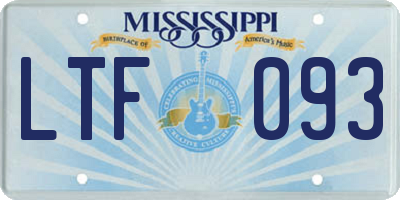 MS license plate LTF093