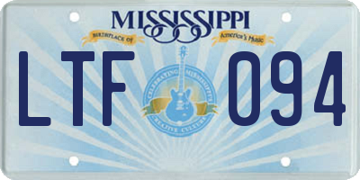 MS license plate LTF094